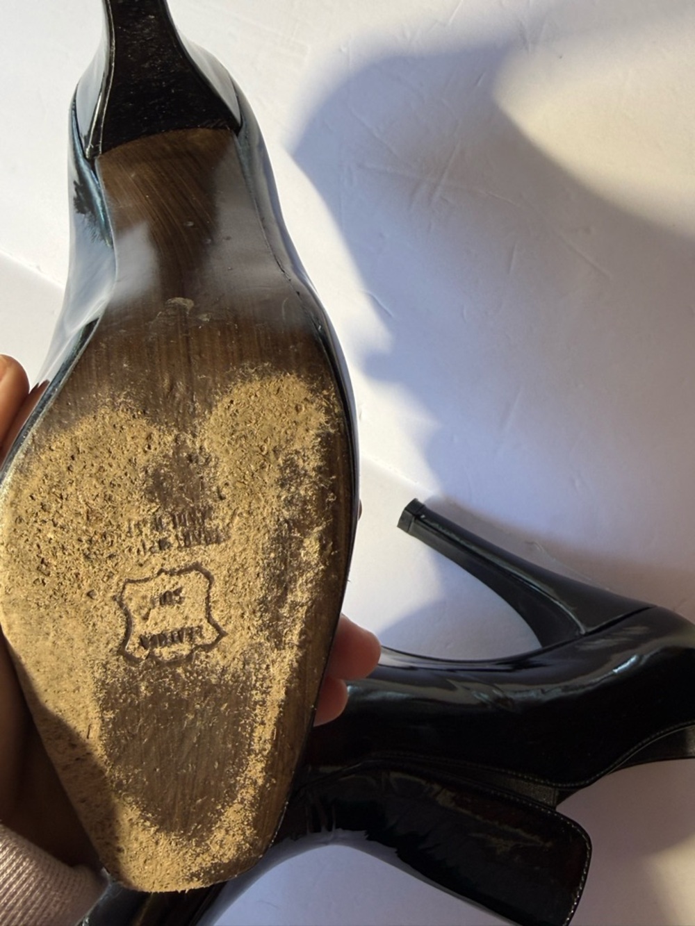 Stuart Weitzman Black Patent Leather Platform Stiletto Pumps – Size 8.5 - Picture 10 of 14